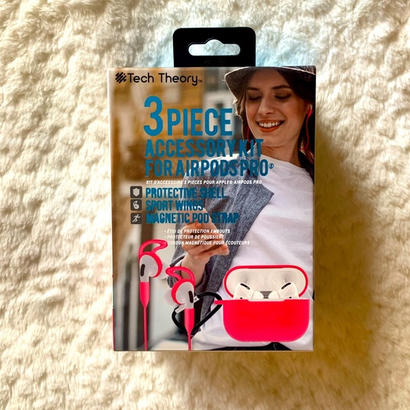 BNIB! Tech Theory AirPod Pro Accessory Kit in Bright Pink - Picture 1 of 4